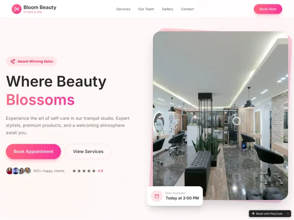 Website built with AI for beauty salon - Playcode