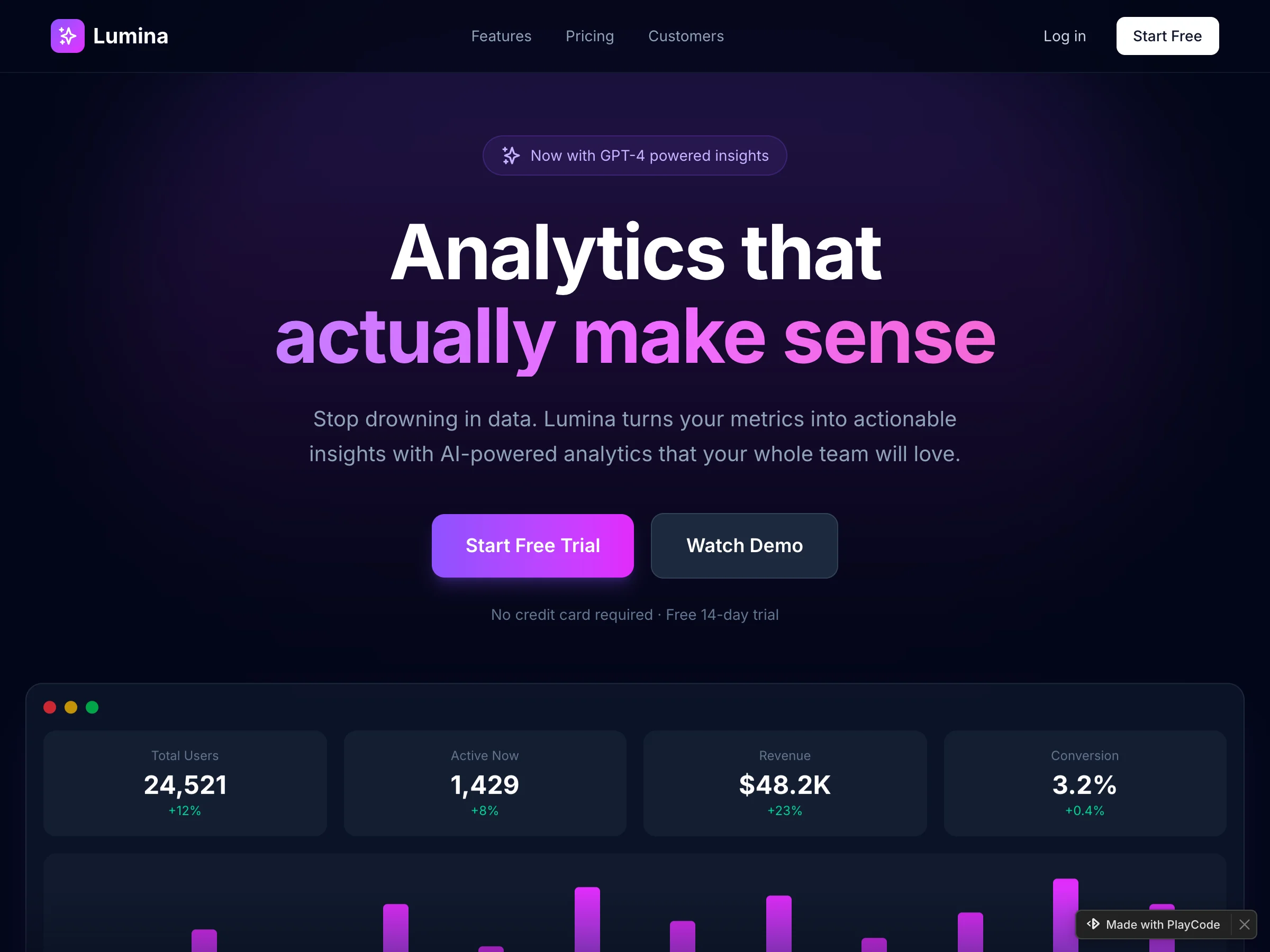 AI website builder for startup - PlayCode