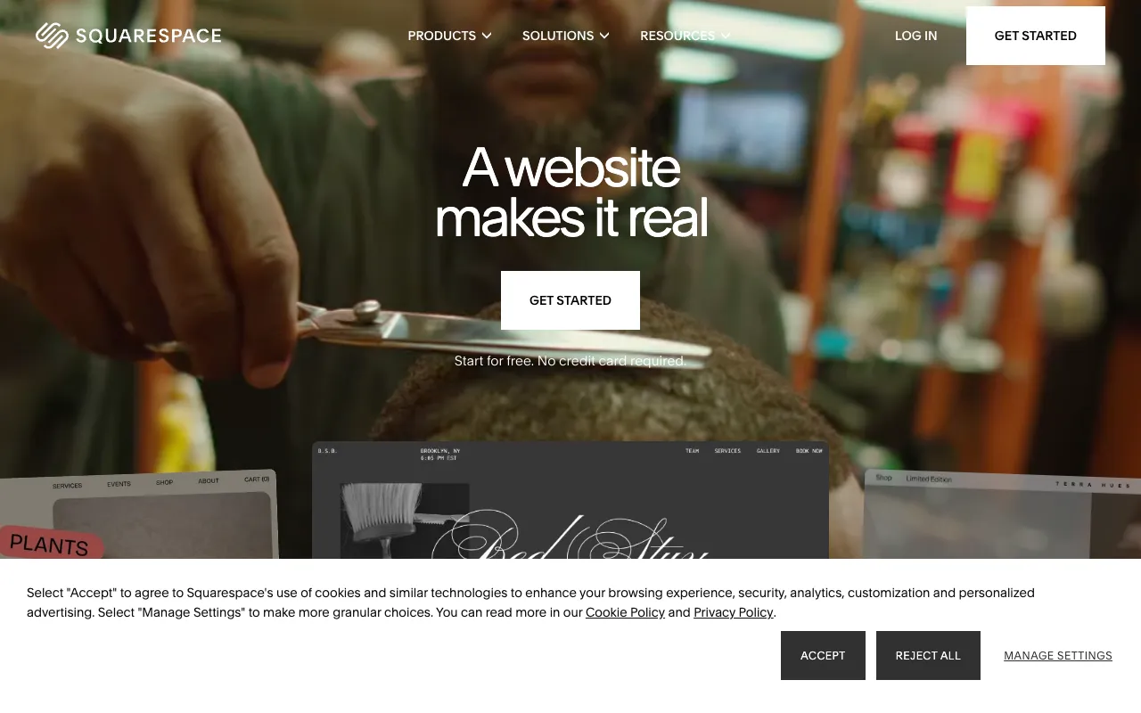 Squarespace homepage - Stand out from the crowd
