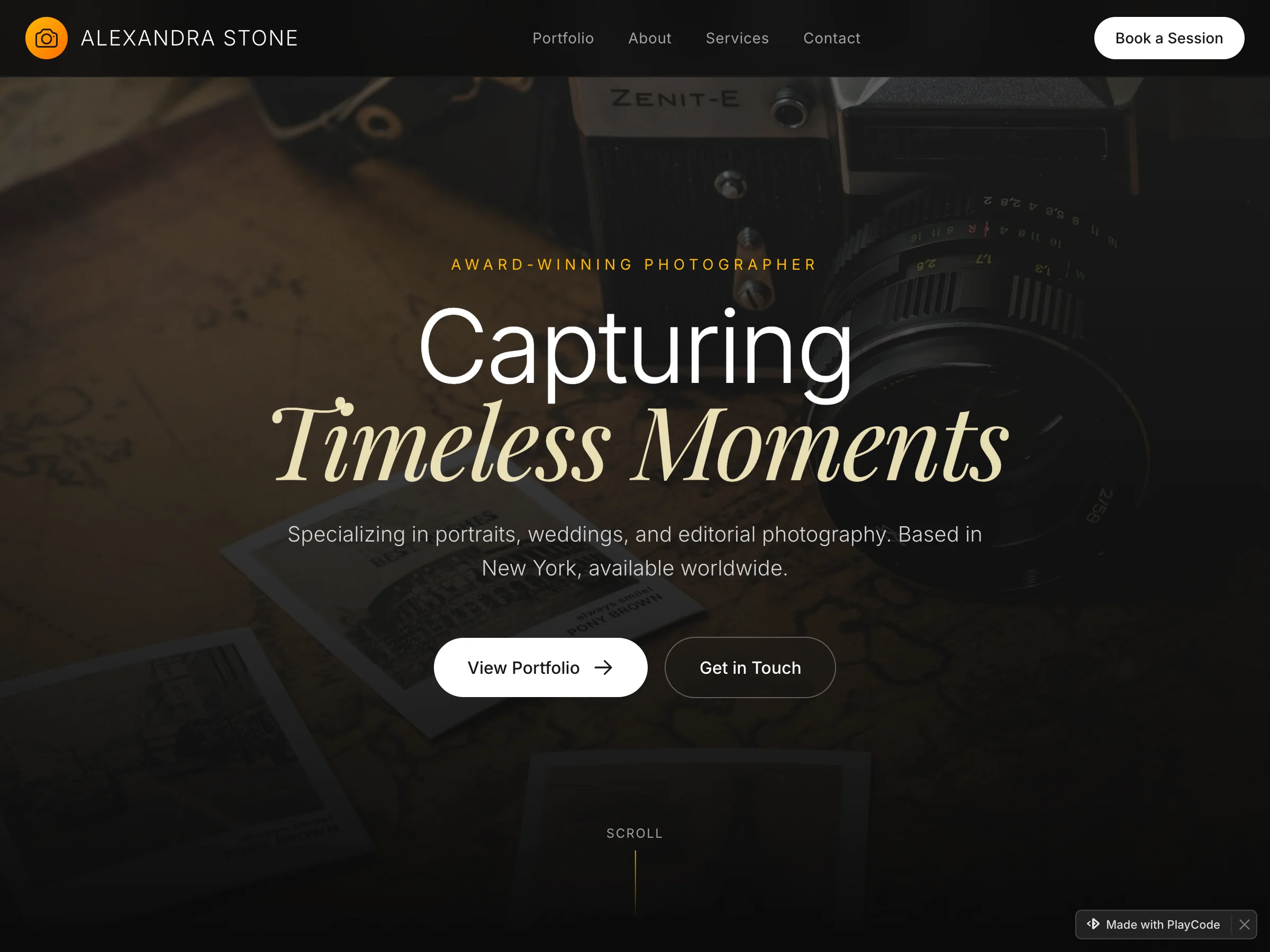 AI website builder for photographer - PlayCode