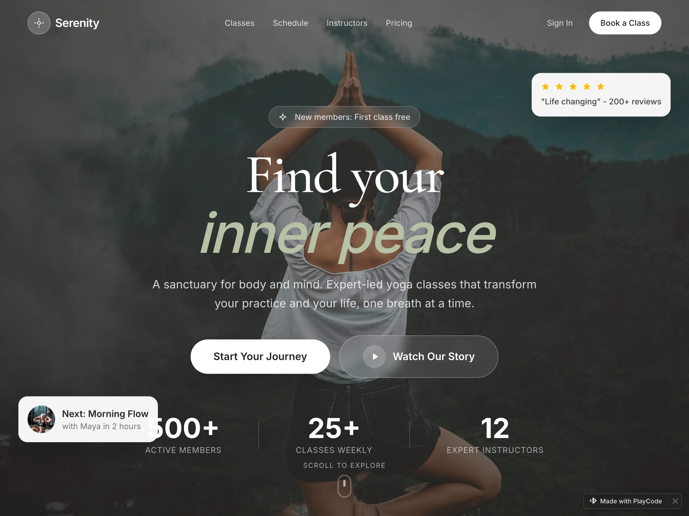 AI website builder for yoga studio - PlayCode