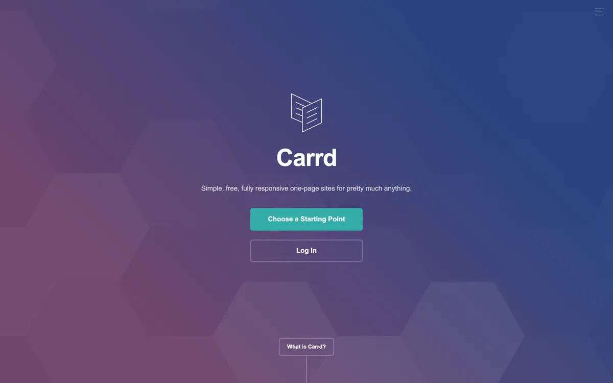Carrd homepage, May 2026