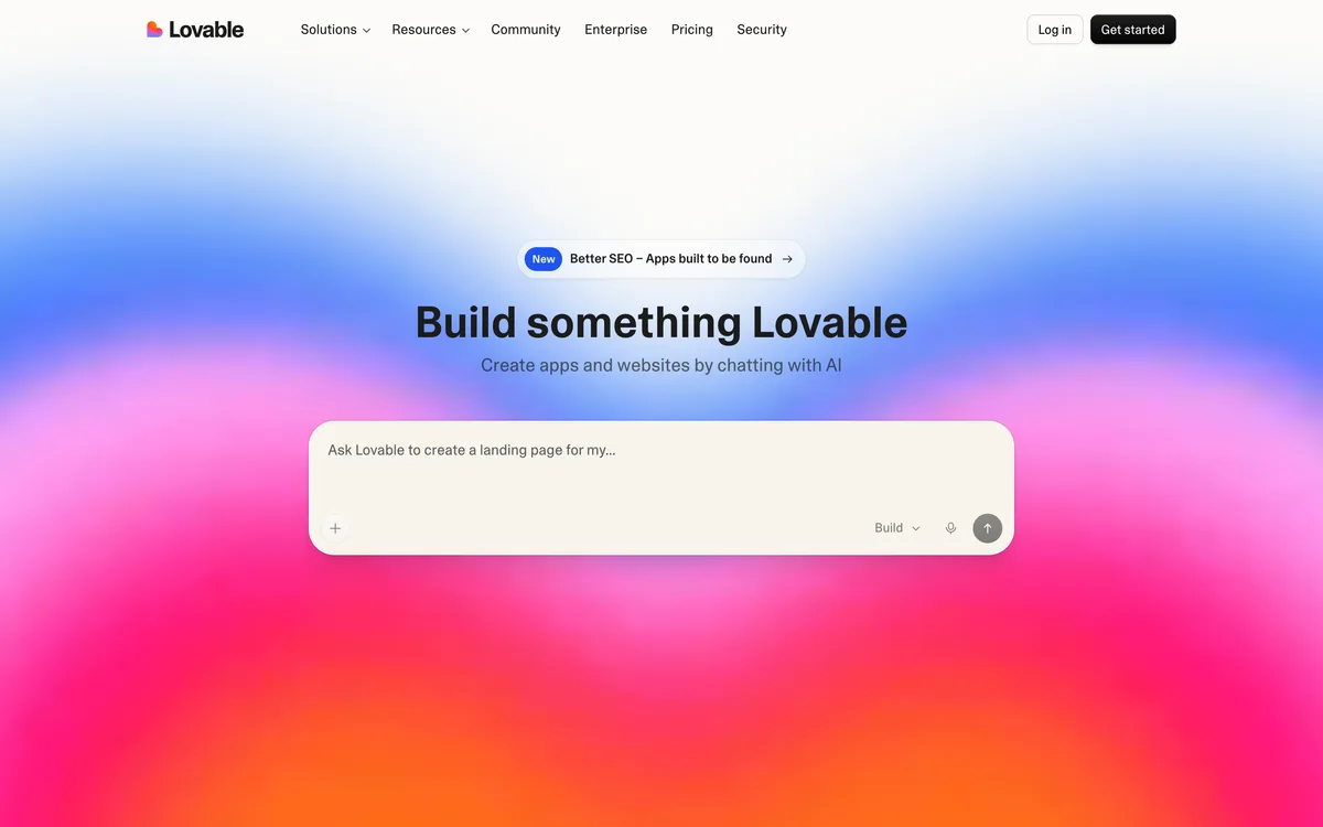 Lovable homepage, May 2026