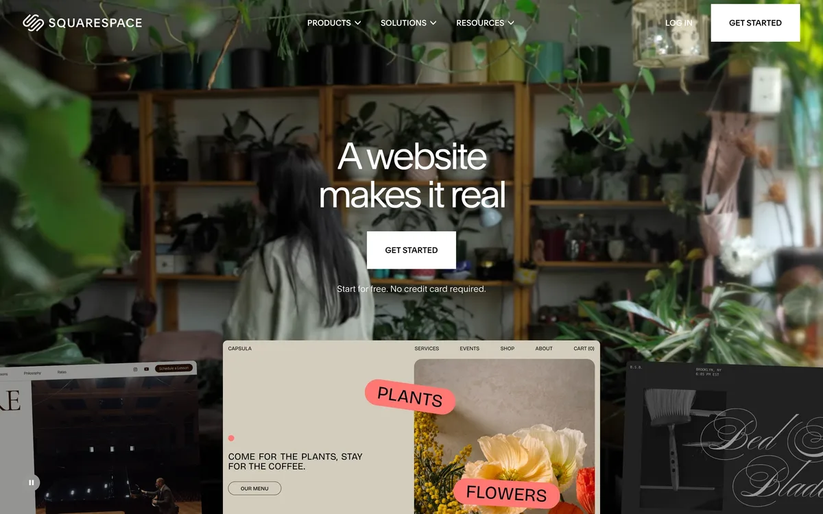 Squarespace AI homepage, May 2026