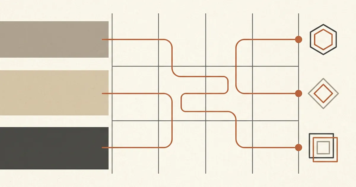Abstract neutral matrix rows flowing through local level cells to accountable role tokens