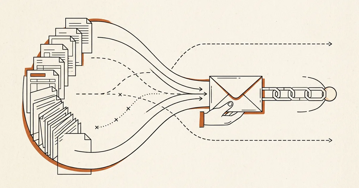 Text-free illustration of project records converging into a final packet while obligations and benefits continue to accountable owners