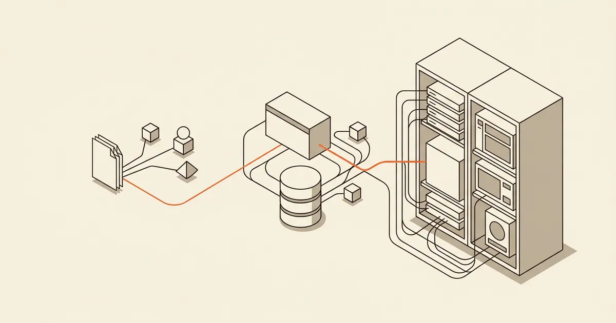 Illustrative progression from static files to a managed application stack and a self-managed server
